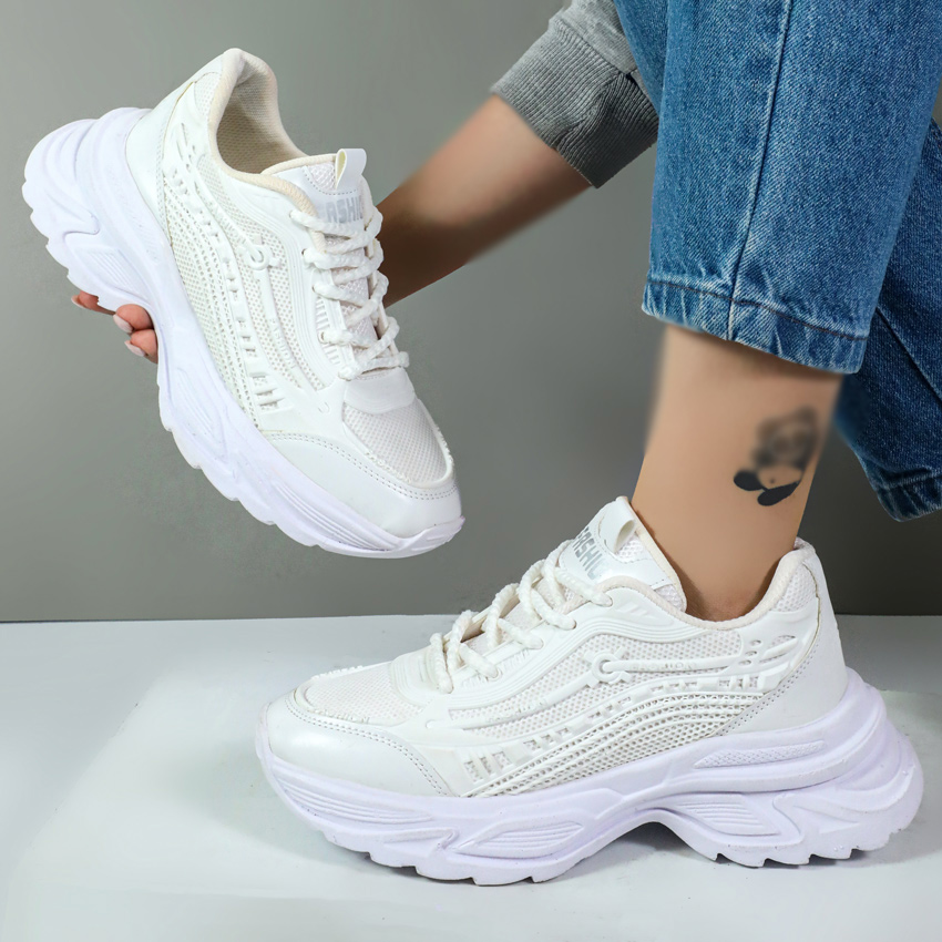 کتونی اسپرت زنانه مدل فشیون راحتی رنگ سفید کد 053745 کتونی اسپرت زنانه مدل فشیون راحتی رنگ سفید کد 053745