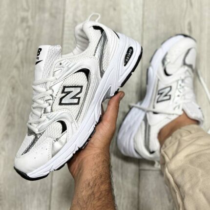 کتونی نیوبالانس سفید مشکی ست مردانه زنانه 530 new balance