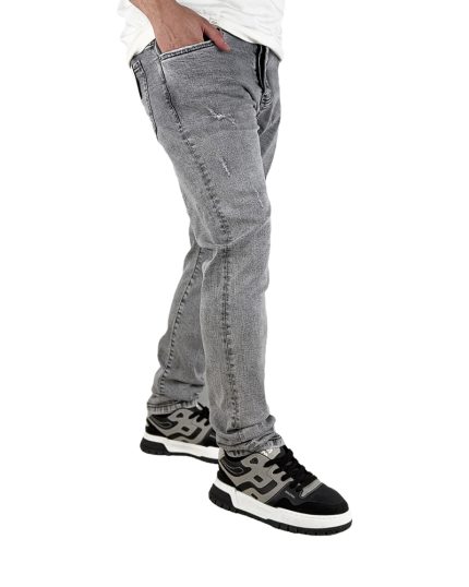 شلوار جین مردانه اسلیم فیت رنگ طوسی روشن ronak zara کد 00059