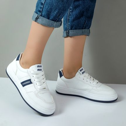 کفش کتونی ونس زنانه مدل فشیون fashion رنگ سفید سرمه ای کد 43322