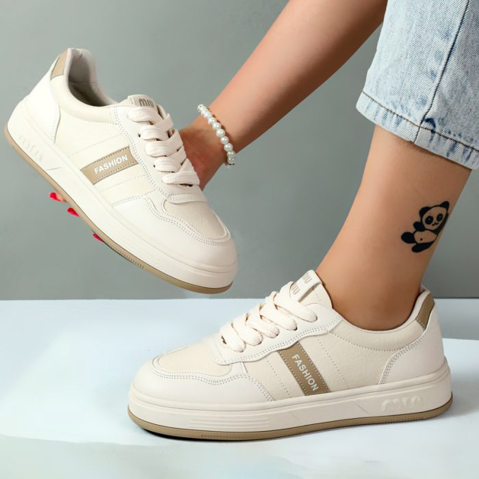 کفش کتونی ونس زنانه مدل فشیون fashion رنگ کرم کد 43321