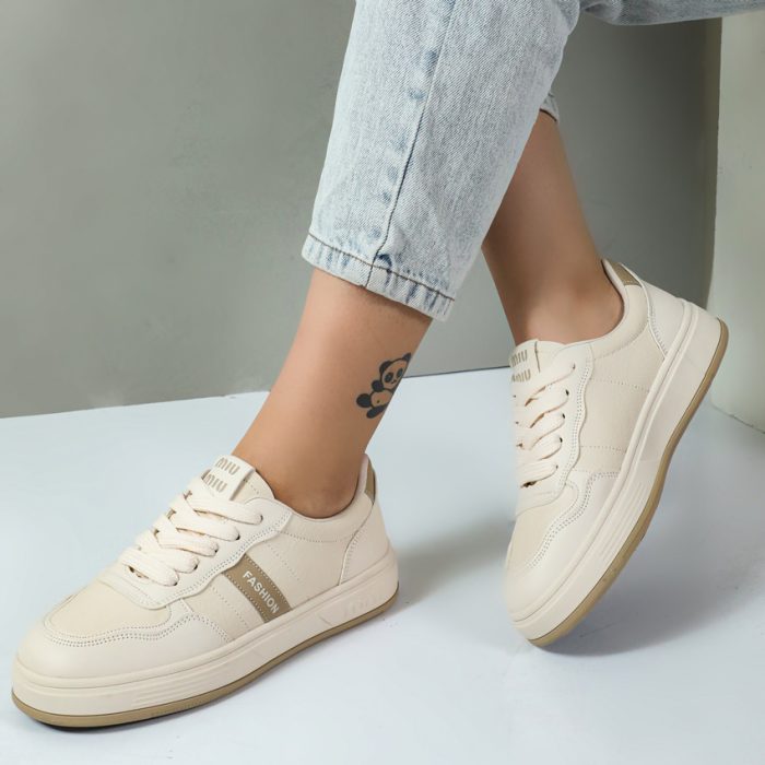 کفش کتونی ونس زنانه مدل فشیون fashion رنگ کرم کد 43321