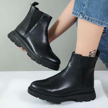 نیم بوت زنانه رنگ مشکی مدل کشی هفتی کد 51650