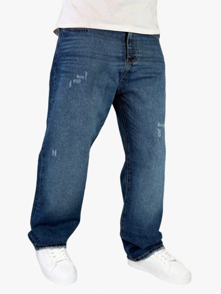 شلوار جین مردانه بگ استایل رنگ آبی کد 00350