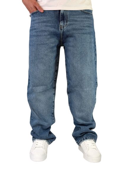 شلوار جین مردانه بگ استایل رنگ آبی روشن کد 00349