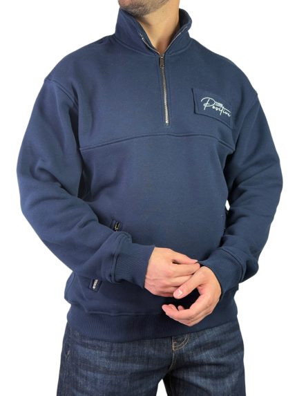 پلیور دورس نیم زیپ مردانه مدل تینک رنگ سرمه ای کد