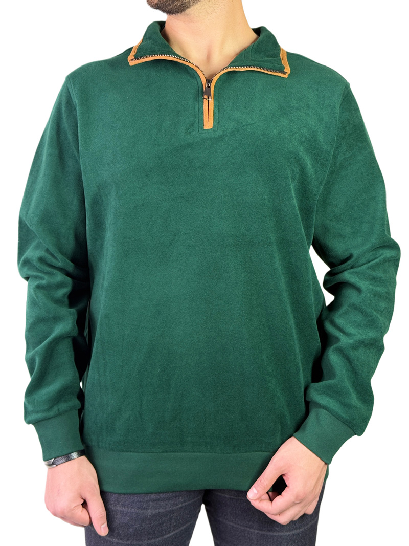 سلانیک بیسیک نیم زیپ مردانه رنگ سبز کد سلانیک نیم زیپ مردانه رنگ سبز کد