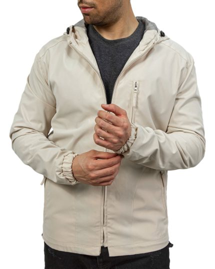 سویشرت مردانه بادگیر ضد باران ساده رنگ سفید کد 34555