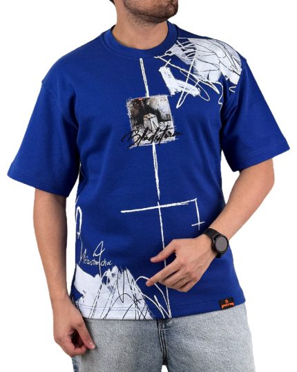 تیشرت مردانه اسپرت مدل لش استورم چاپ رنگ آبی کد 999114