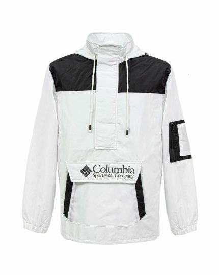 سویشرت مردانه بادگیر ضد باران کلمبیا رنگ سفید مشکی کد 24556