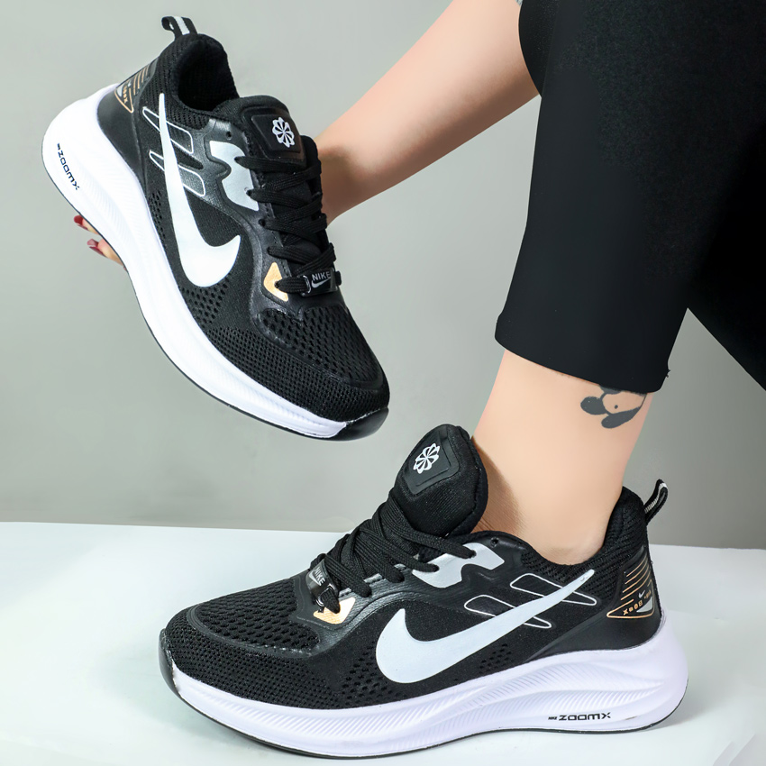 کتونی اسپرت نایک زوم زنانه zoom ورزشی رویه بافت رنگ مشکی کد 013878 کتونی اسپرت نایک زوم زنانه zoom ورزشی رویه بافت رنگ مشکی کد 013878