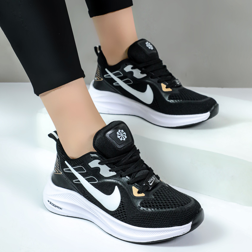 کتونی اسپرت نایک زوم زنانه zoom ورزشی رویه بافت رنگ مشکی کد 013878 کتونی اسپرت نایک زوم زنانه zoom ورزشی رویه بافت رنگ مشکی کد 013878