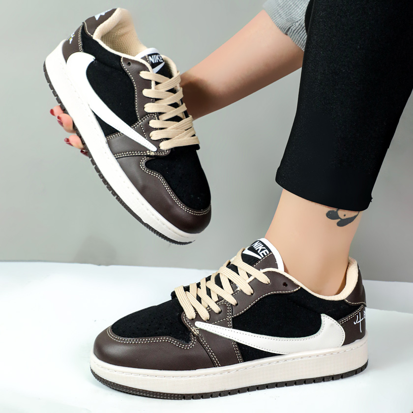 کتونی اسپرت زنانه مدل نایک تراویس رنگ مشکی قهوه ای کد 099898 کتونی اسپرت زنانه مدل نایک تراویس رنگ مشکی قهوه ای کد 099898