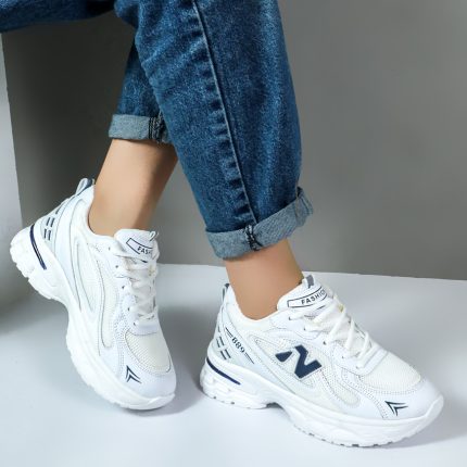 کتونی نیوبالانس اسپرت زنانه مدل 889 رنگ سفید سرمه ای کد 00122