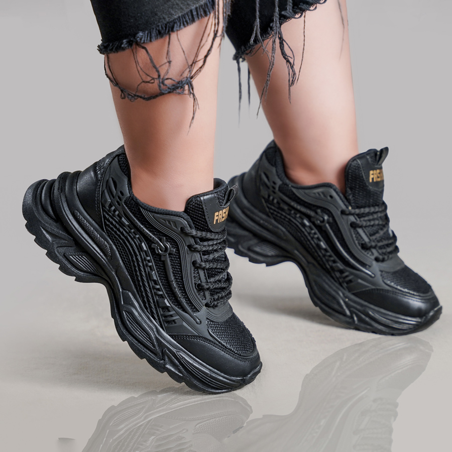 کتونی اسپرت زنانه مدل فشیون راحتی رنگ مشکی کد 053746 کتونی اسپرت زنانه مدل فشیون راحتی رنگ مشکی کد 053746