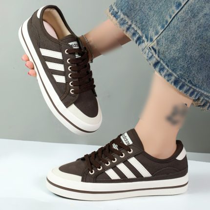 کفش کتونی زنانه ونس vans سه خط سامبا نیو رنگ قهوه ای کد 08101
