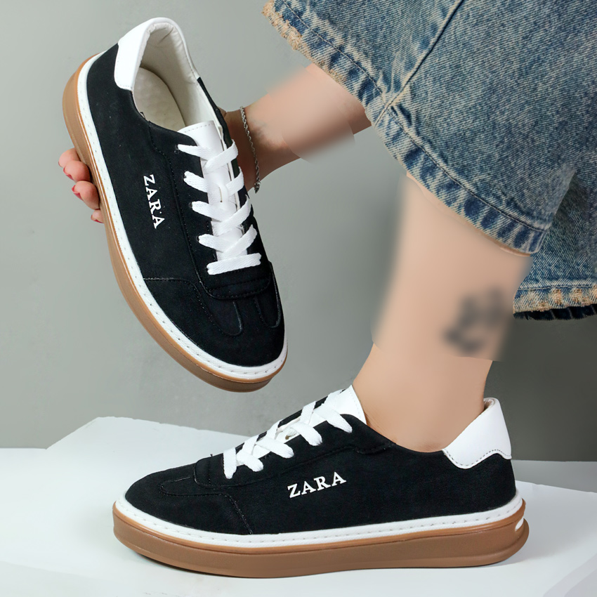 کفش کتونی زنانه زارا zara رنگ مشکی کد 03102 کفش کتونی زنانه زارا zara رنگ مشکی کد 03102
