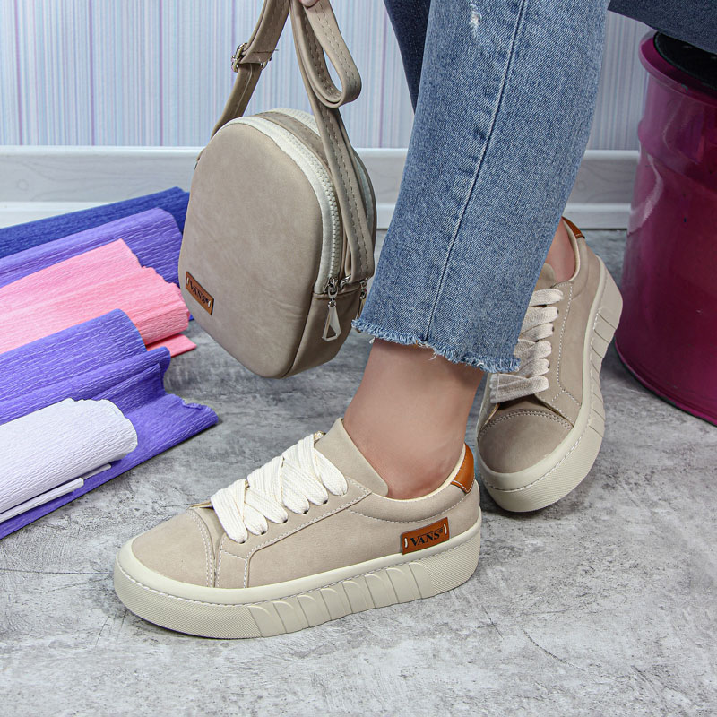 ست کیف و کفش زنانه مدل ونس vans رنگ کرم روشن کد 28440 ست کیف و کفش زنانه مدل ونس vans رنگ کرم روشن کد 28440