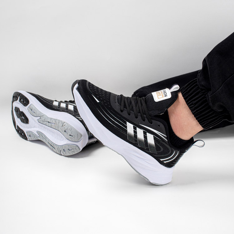 کتونی مردانه اسپرت مدل آدیداس adidas رنگ مشکی زیره سفید کد 6412 کتونی مردانه اسپرت مدل آدیداس adidas رنگ مشکی زیره سفید کد 6412