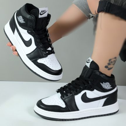 کتونی ساقدار زنانه مدل جردن ایر وان jordan air plus رنگ مشکی سفید پلاس کد 054469