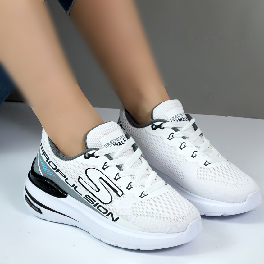 کتونی اسکیچرز زنانه اسپرت ورزشی Sketchers رنگ سفید طوسی کد 441120 کتونی اسکیچرز زنانه اسپرت ورزشی Sketchers رنگ سفید طوسی کد 441120