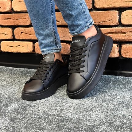 کفش مردانه مدل پلاس +pull&bear رنگ تمام مشکی کد 1220