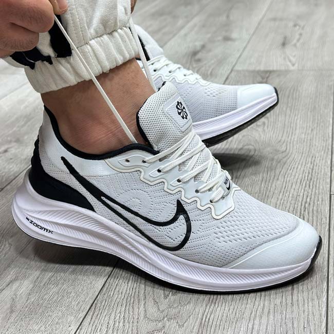 کفش و کتانی مردانه مدل نایک NIKE ZOOM رنگ سفید مشکی کد 1396 کفش و کتانی مردانه مدل نایک NIKE ZOOM رنگ سفید مشکی کد 1396