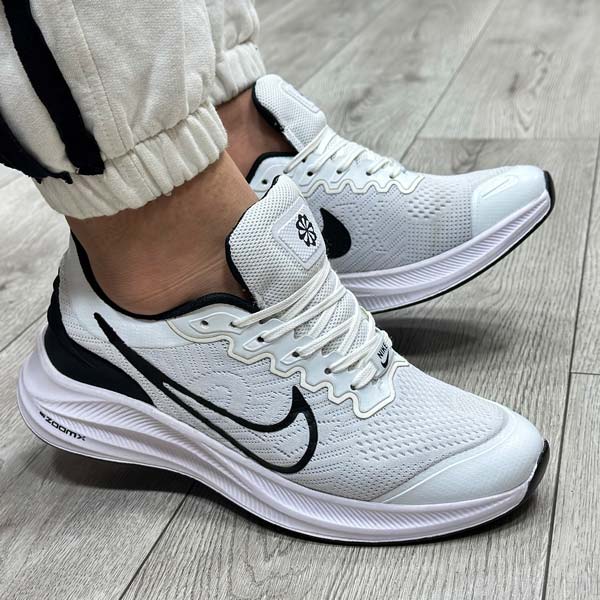کفش و کتانی مردانه مدل نایک NIKE ZOOM رنگ سفید مشکی کد 1396 کفش و کتانی مردانه مدل نایک NIKE ZOOM رنگ سفید مشکی کد 1396