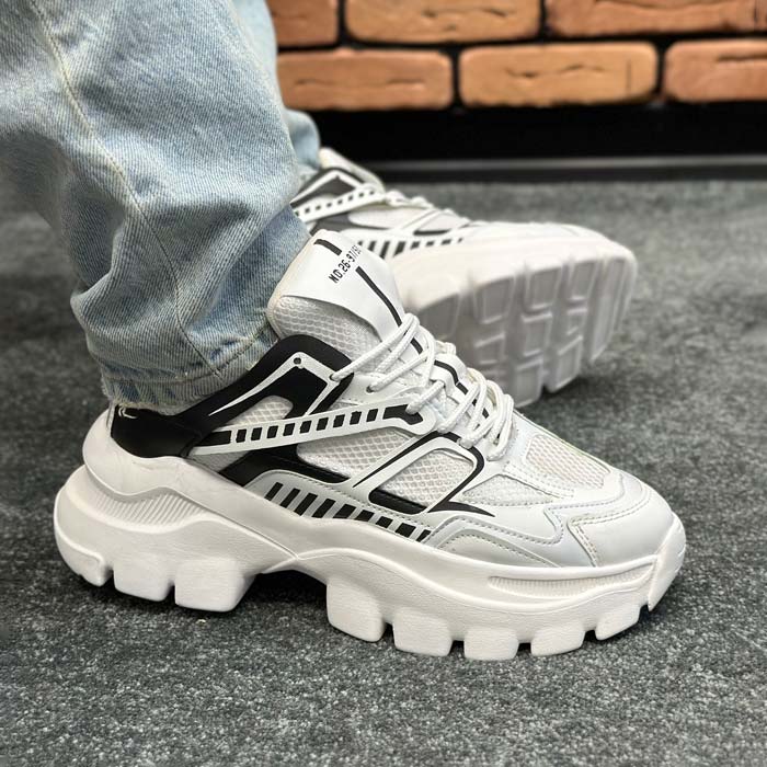 کتونی اسپرت مردانه بالنسیاگا BALENCIAGA رنگ سفید مشکی کد 1600 کتونی اسپرت مردانه بالنسیاگا BALENCIAGA رنگ سفید مشکی کد 1600