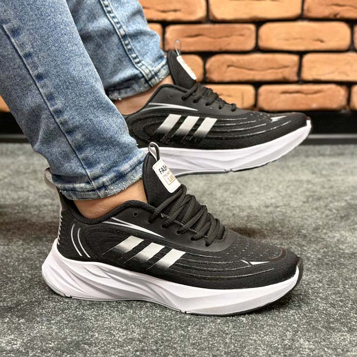 کتونی مردانه اسپرت مدل آدیداس adidas رنگ مشکی زیره سفید کد 6412 کتونی مردانه اسپرت مدل آدیداس adidas رنگ مشکی زیره سفید کد 6412