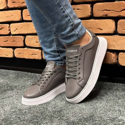 کفش مردانه مدل پلاس +pull&bear رنگ طوسی تیره کد 1131