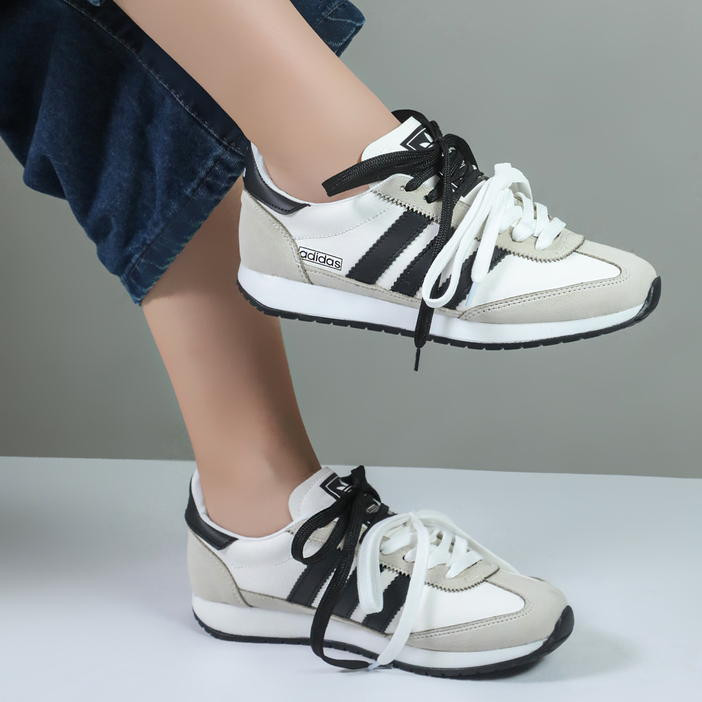 کتونی زنانه اسپرت مدل آدیداس دو بند adidas رنگ سفید طوسی کد 03-744 کتونی زنانه اسپرت مدل آدیداس دو بند adidas رنگ سفید طوسی کد 03-744