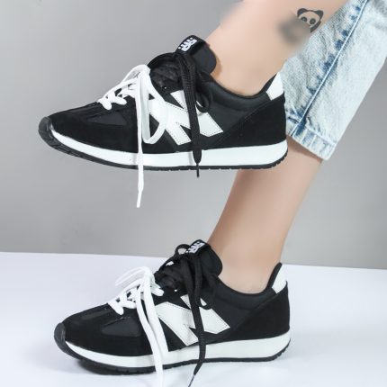 کتونی زنانه اسپرت مدل نیوبالانس New balance دو بند رنگ مشکی سفید کد 44960